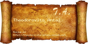 Theodorovits Antal névjegykártya
